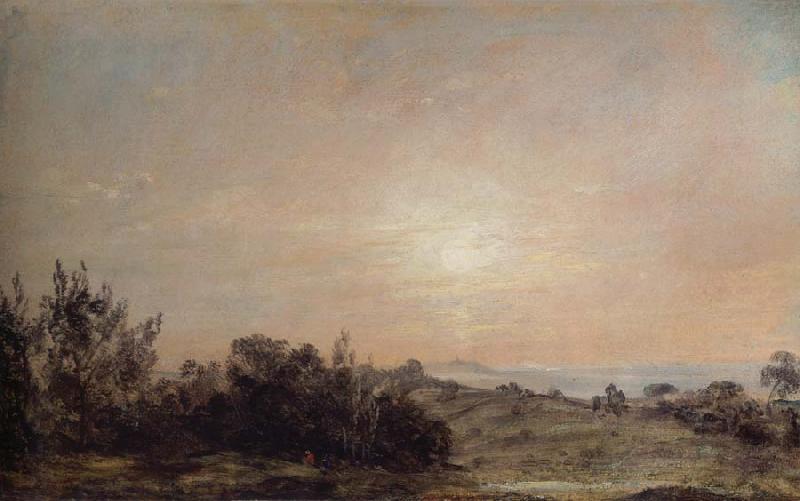 John Constable Hampstead Heath looking to Harrwo France oil painting art